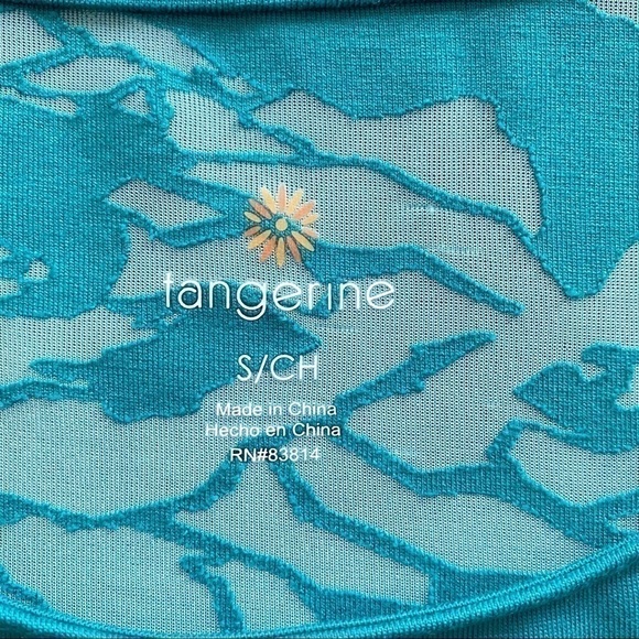 Tangerine NWT Burnout Layered Sleeveless Athletic Workout Gym Tank Teal Size S - Picture 7 of 9